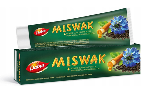 Ziołowa Pasta do Zębów z Czystym Miswak i Olejem z Czarnuszki Dabur (100 ml)